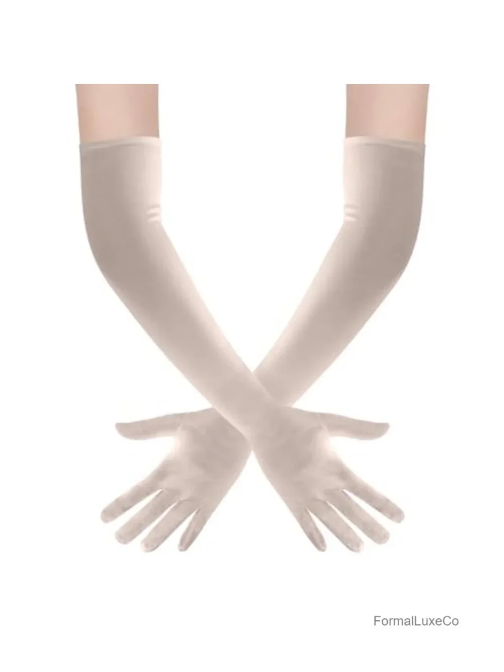 Long Opera Party Gloves Women 1920s Satin Stretchy Elbow Length 22